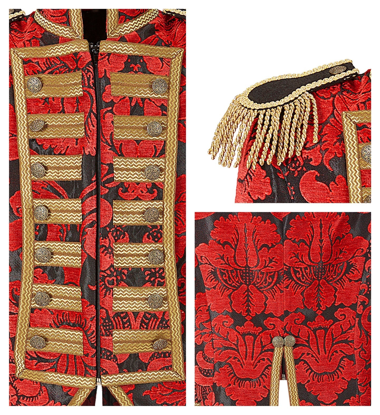 Widmann Paradefrack Damen Jacquard Jacke Rot – Militärischer Stil - Fasnacht24.ch