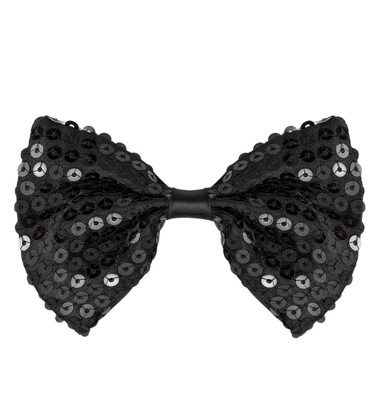 Fliege Widmann – Schwarze Pailletten Schleife Mit Verstellbarem Band - Fasnacht24.ch