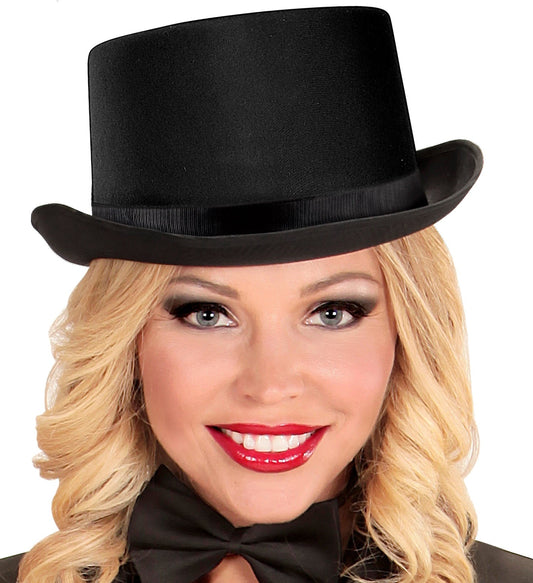 Widmann Zylinderhut – Schwarz Mit Satinband, Leichtes Filzmaterial - Fasnacht24.ch