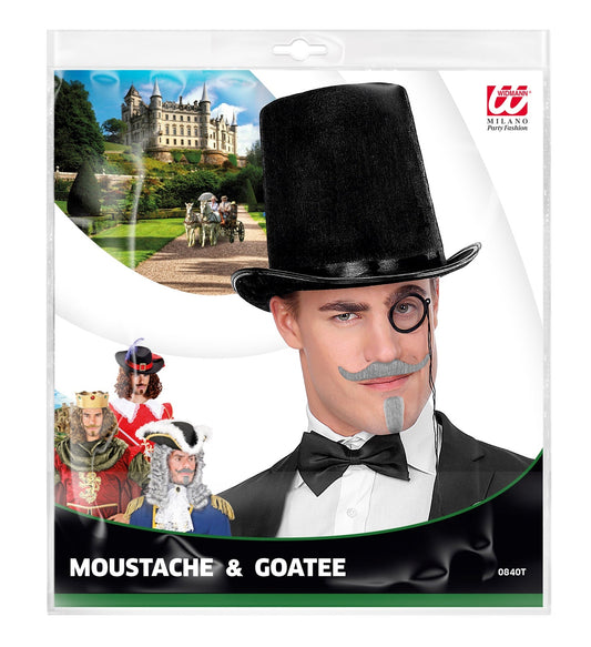 Widmann Selbstklebender Schnurrbart Und Kinnbart – 3 Farben Grau Blond Braun - Fasnacht24.ch