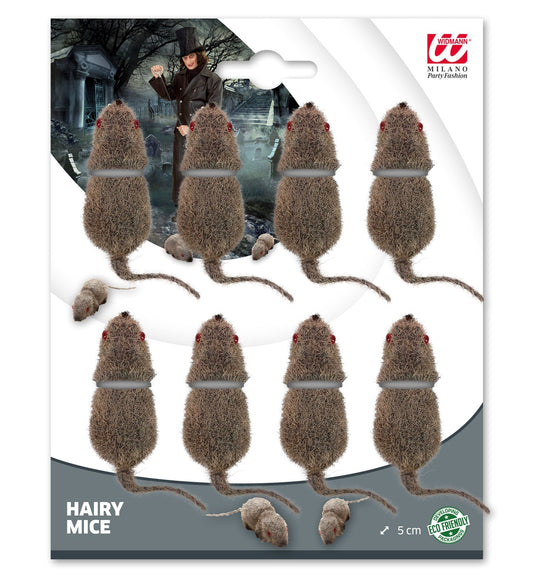 Acht graue, samtige Mäuse für Katzen, jeweils 5 cm, ideal für Halloween-Dekoration.