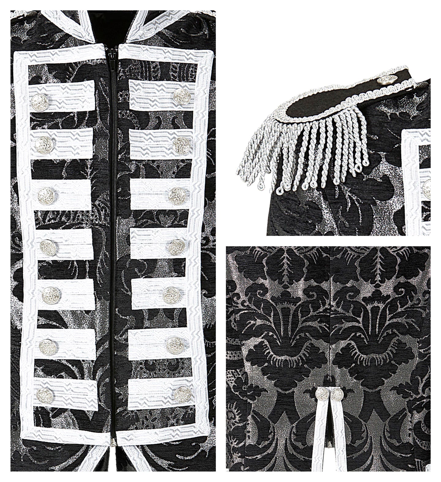 Widmann Silberner Paradefrack Damen – Jacquard Stoff, Elegante Gardeuniform - Fasnacht24.ch