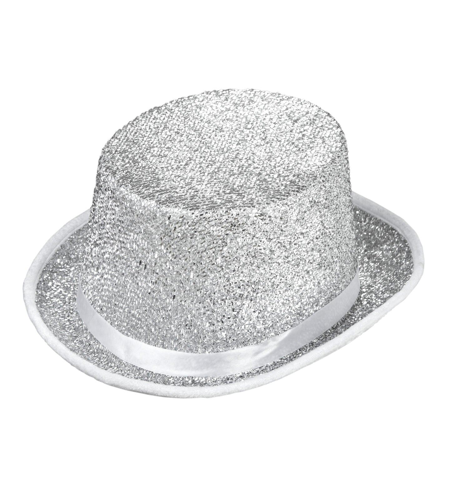 Widmann Silberner Lurex Zylinderhut – Glitzernder Unisex Top Hat - Fasnacht24.ch