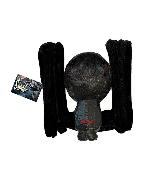 Halloween Deko – Widmann Bewegliche Schwarze Spinne 110cm - Fasnacht24.ch