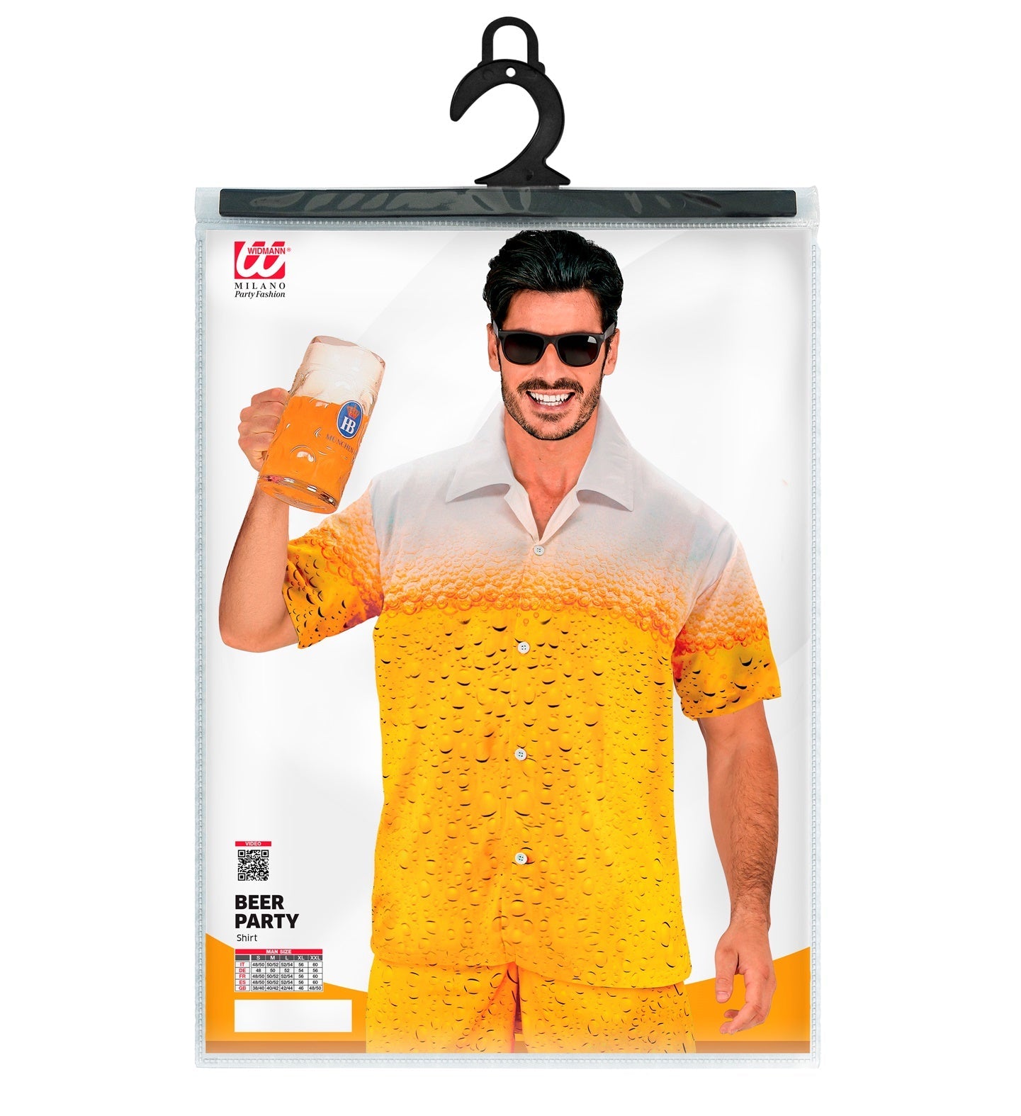 Helles, unisex Hawaii-Print Shirt aus Viskose mit lässigem Kragen für Sommerpartys.