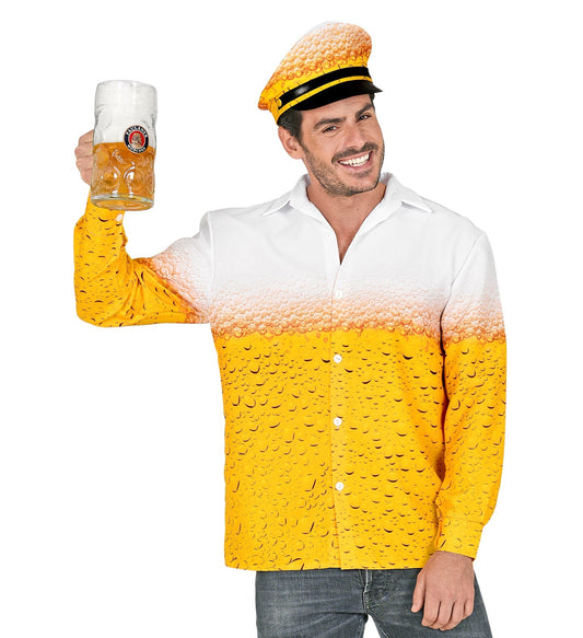Leichtes Sommer-Bierparty-Kostüm für Herren mit bedrucktem Shirt und passendem Hut