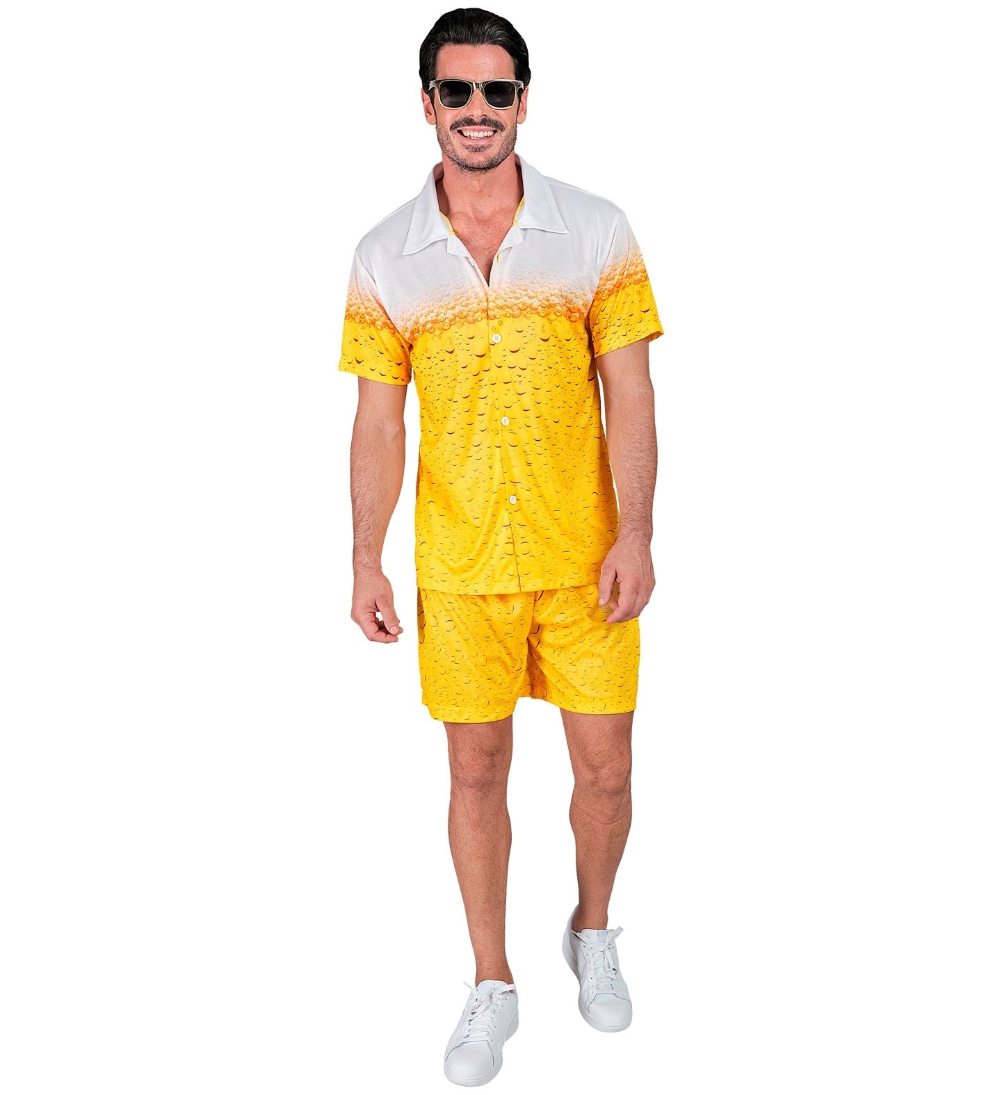 Widmann Bier Party Kostüm – Hawaii Hemd & Shorts, Polyester, M/L - Fasnacht24.ch