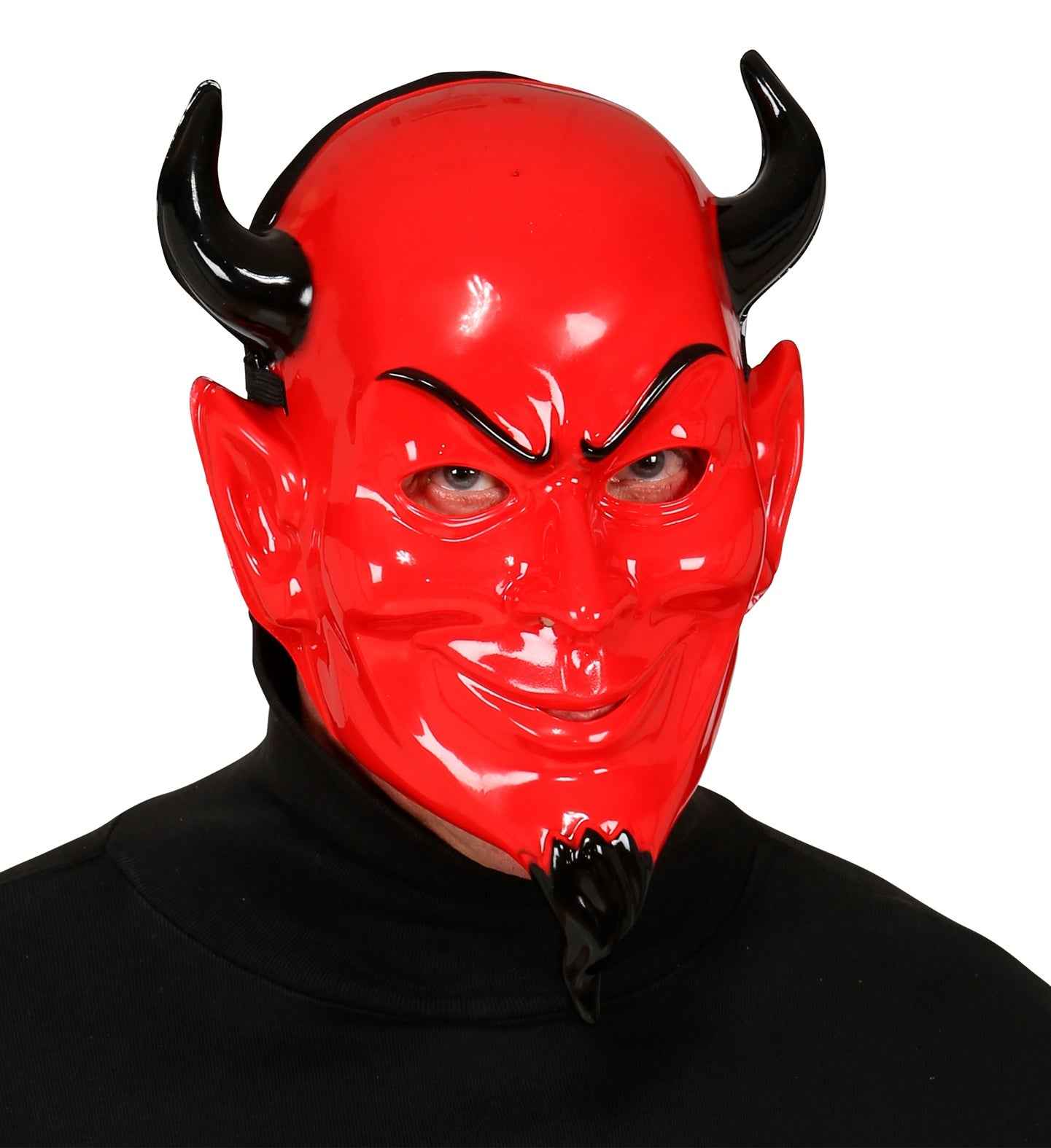 Widmann Teufelsmaske – Rote Und Schwarze Dämonenmaske Für Halloween - Fasnacht24.ch