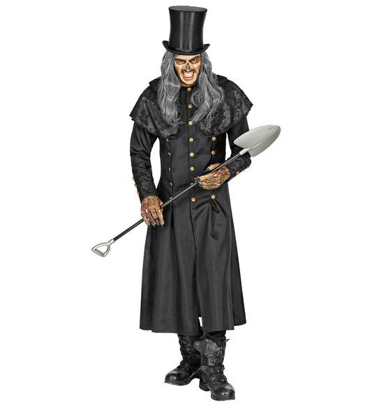 Widmann Totengräber Herrenkostüm – Schwarzer Bodenlanger Mantel - Fasnacht24.ch