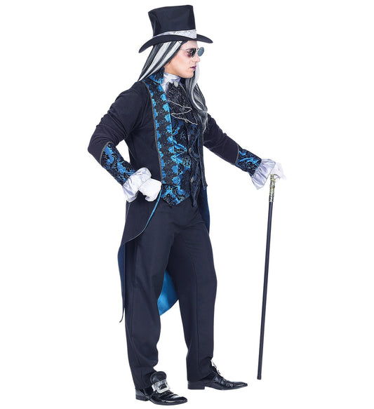 Widmann Viktorianisches Vampir Lord Kostüm – 5-Teiliges Set | Schwarz & Blau - Fasnacht24.ch