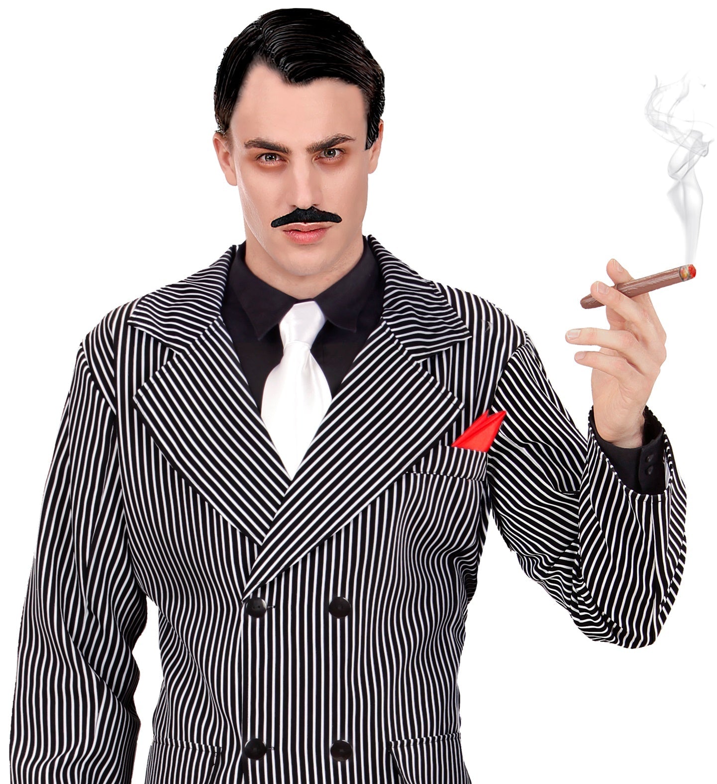 Weißer Satin-Krawatte von Widmann, 6 cm breit, glänzende Oberfläche, in eleganter Geschenkbox.