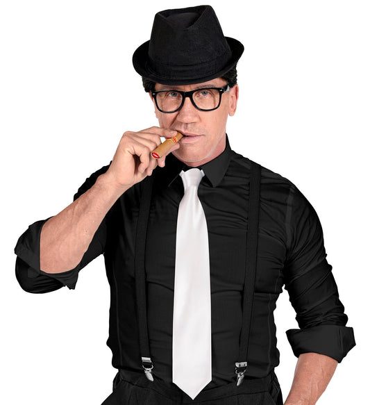 Weiße Satin-Krawatte von Widmann, 6 cm breit, glatter Stoff mit leichtem Glanz.