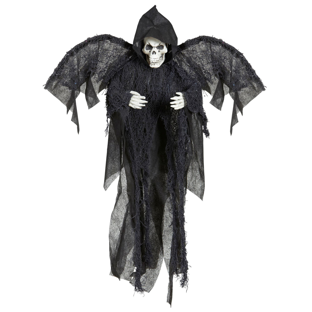 Widmann Grim Reaper mit Flügeln 51 cm schwarze Halloween-Dekoration – Seitenansicht