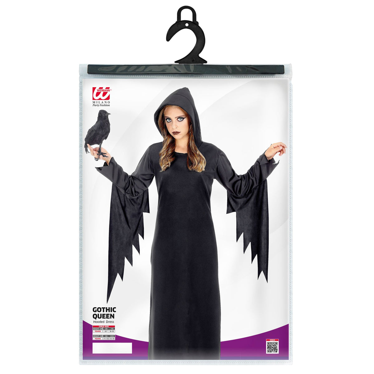 "DUNKLE KÖNIGIN" (Kleid mit Kapuze)