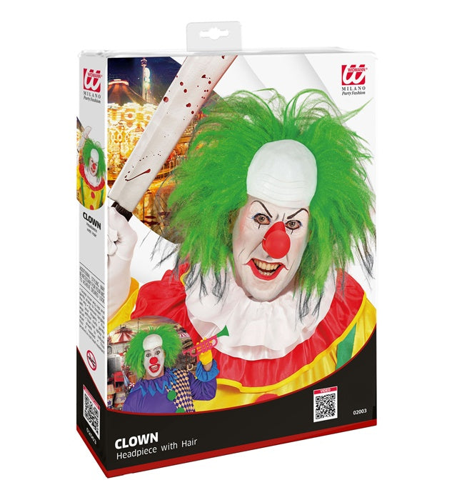 "CLOWNGLATZE MIT GRÜNEN HAAREN" in Box