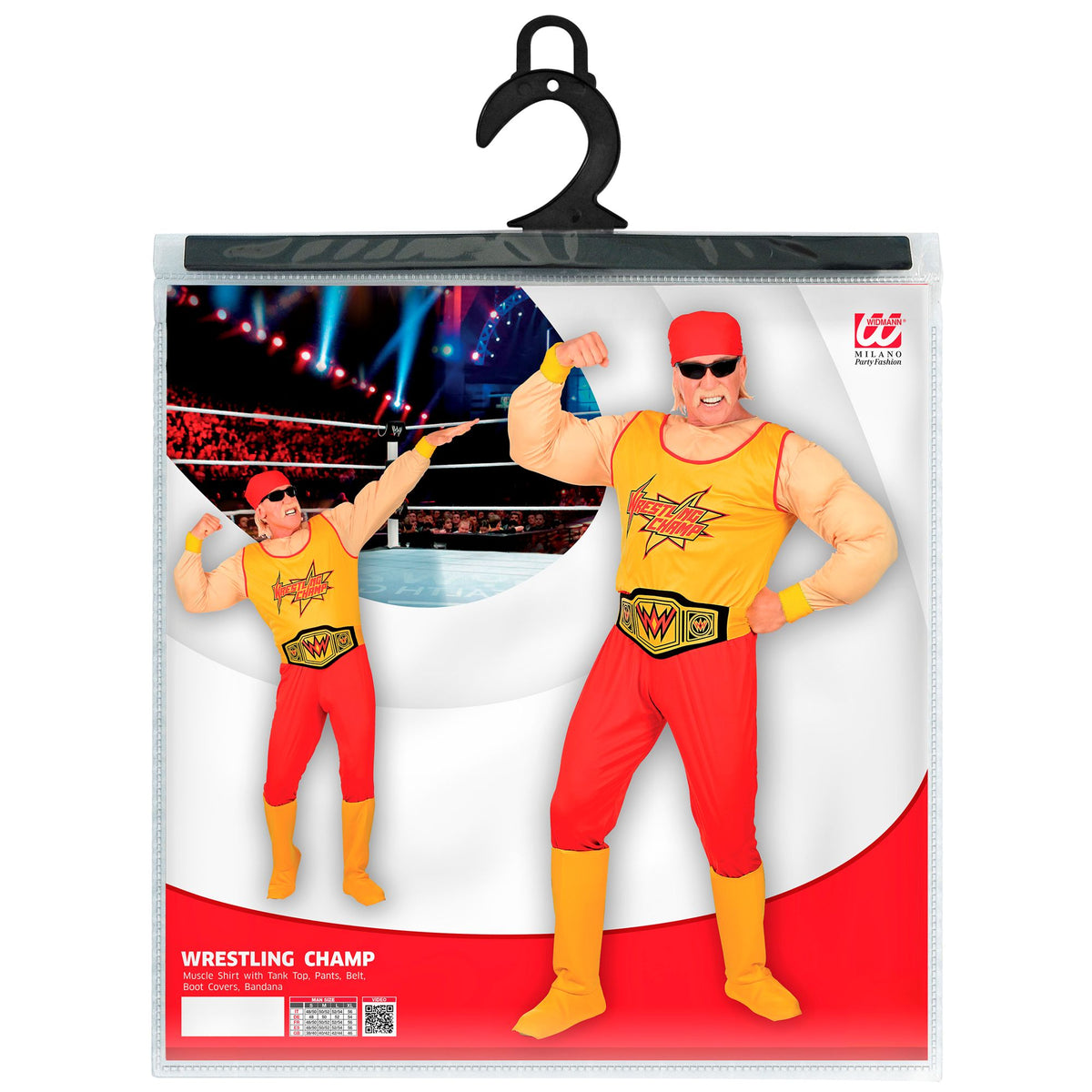 "WRESTLING CHAMP" (Muskel Overall, Gürtel, Stiefelüberzieher, Bandana)