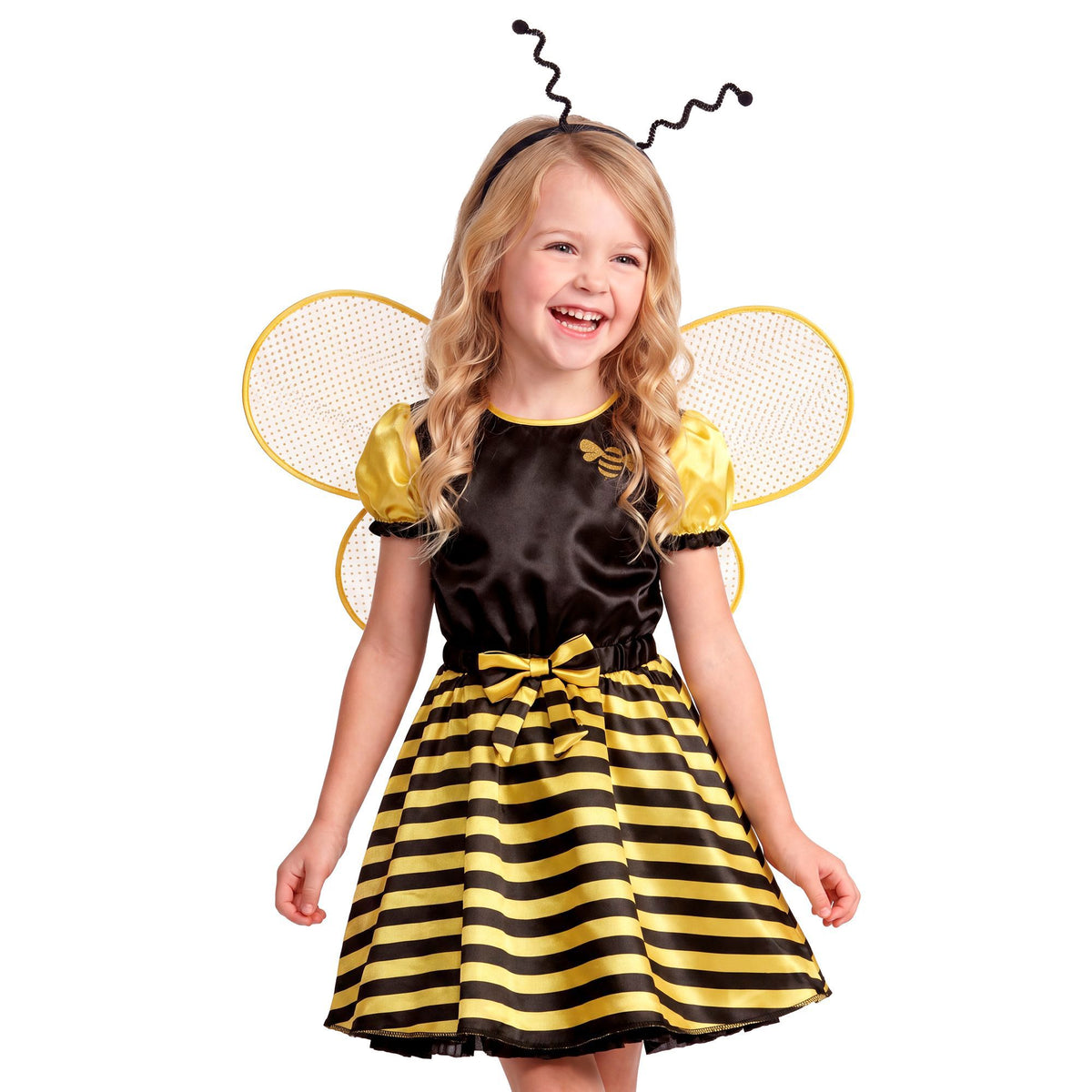 Widmann Bienen-Kostüm mit Kleid Flügeln und Fühlern für Kinder