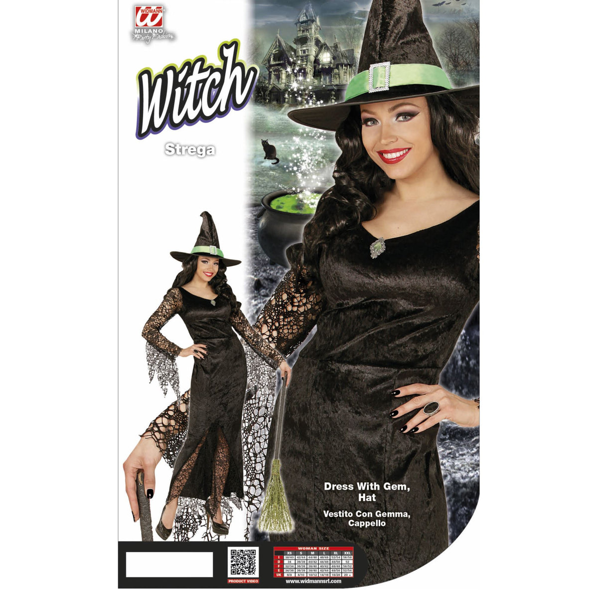 "HEXE" (Kleid mit Edelstein, Hut)