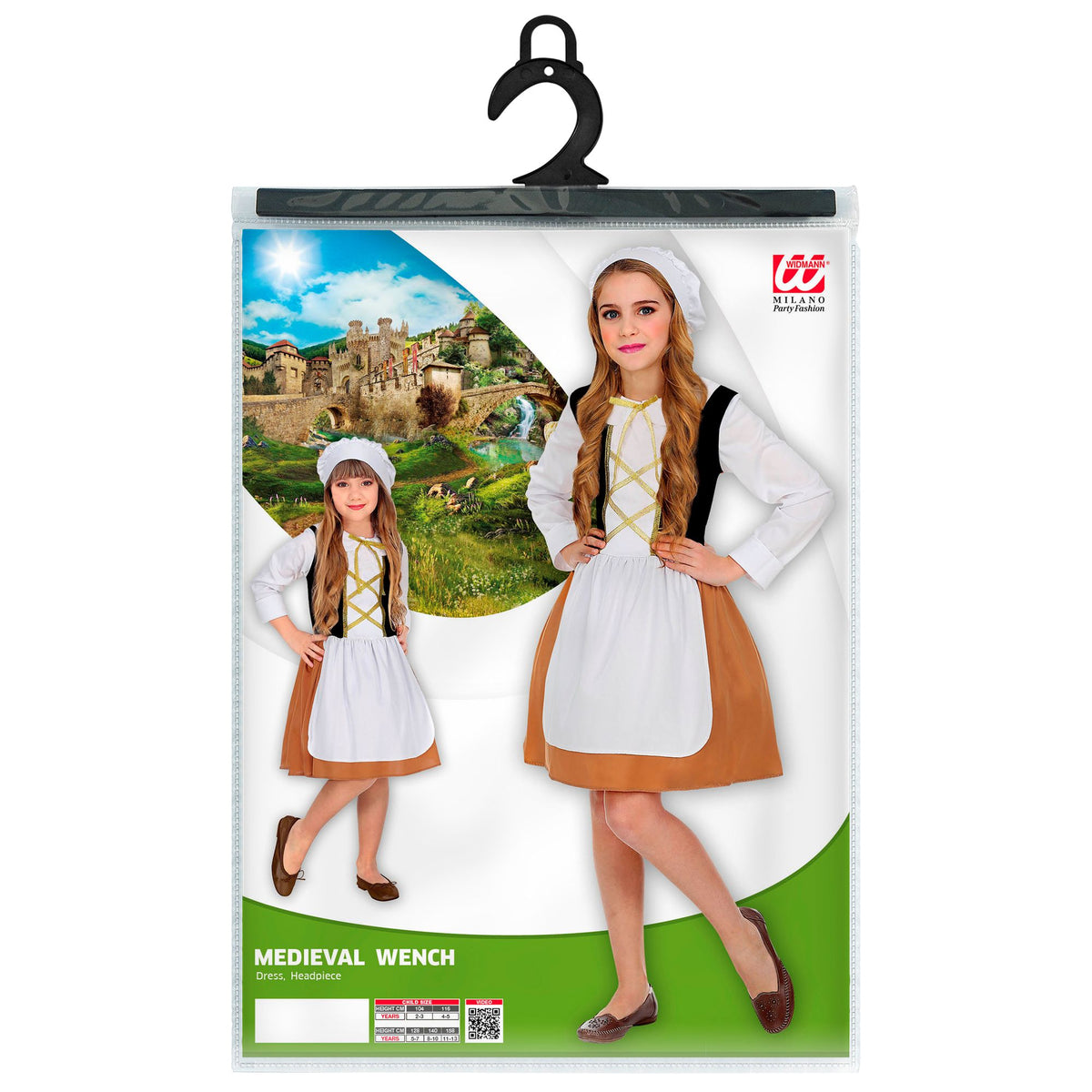 "MITTELALTERLICHE MAGD" (Kleid, Haube)