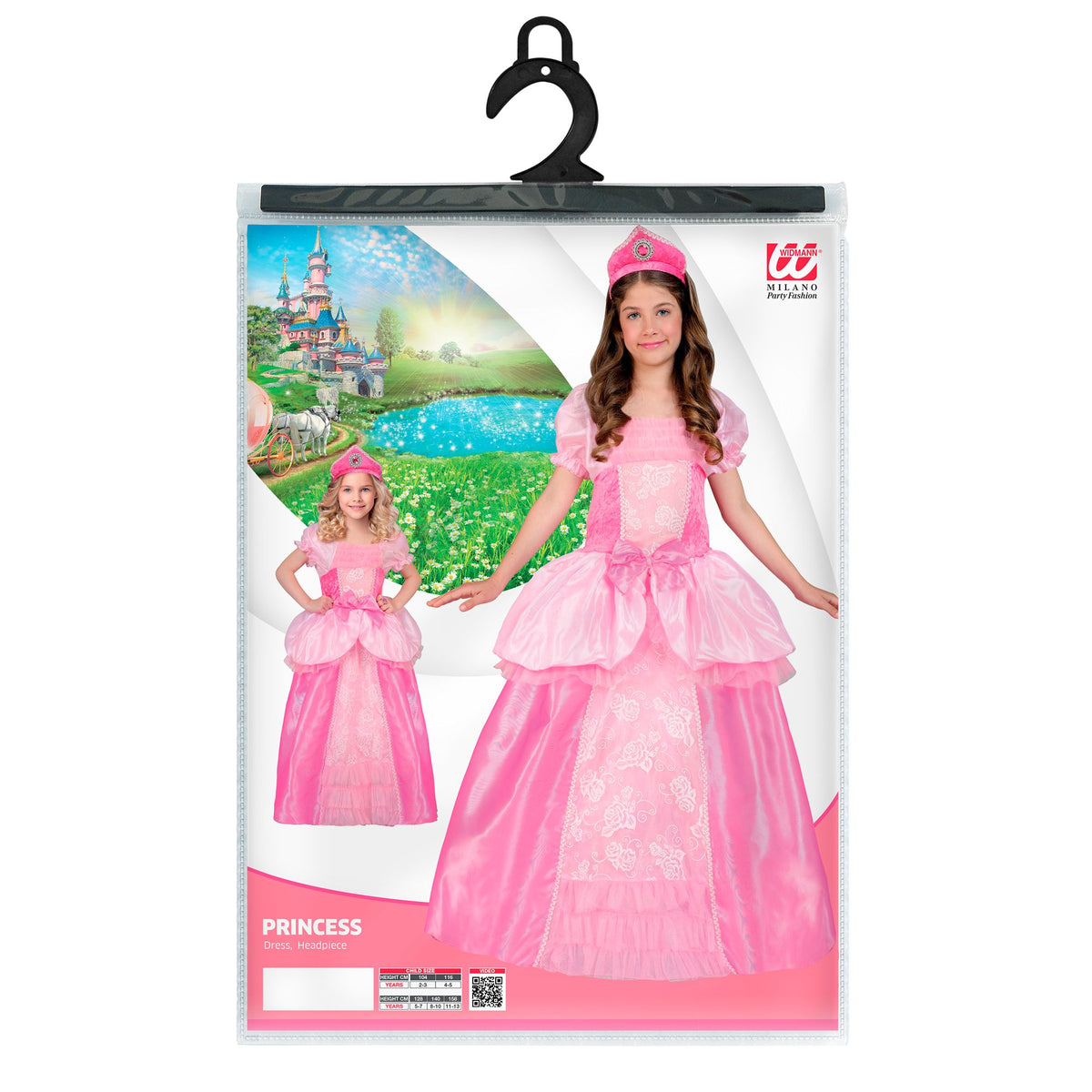 Widmann Prinzessinnen-Kostüm für Kinder mit Kleid und Kopfschmuck