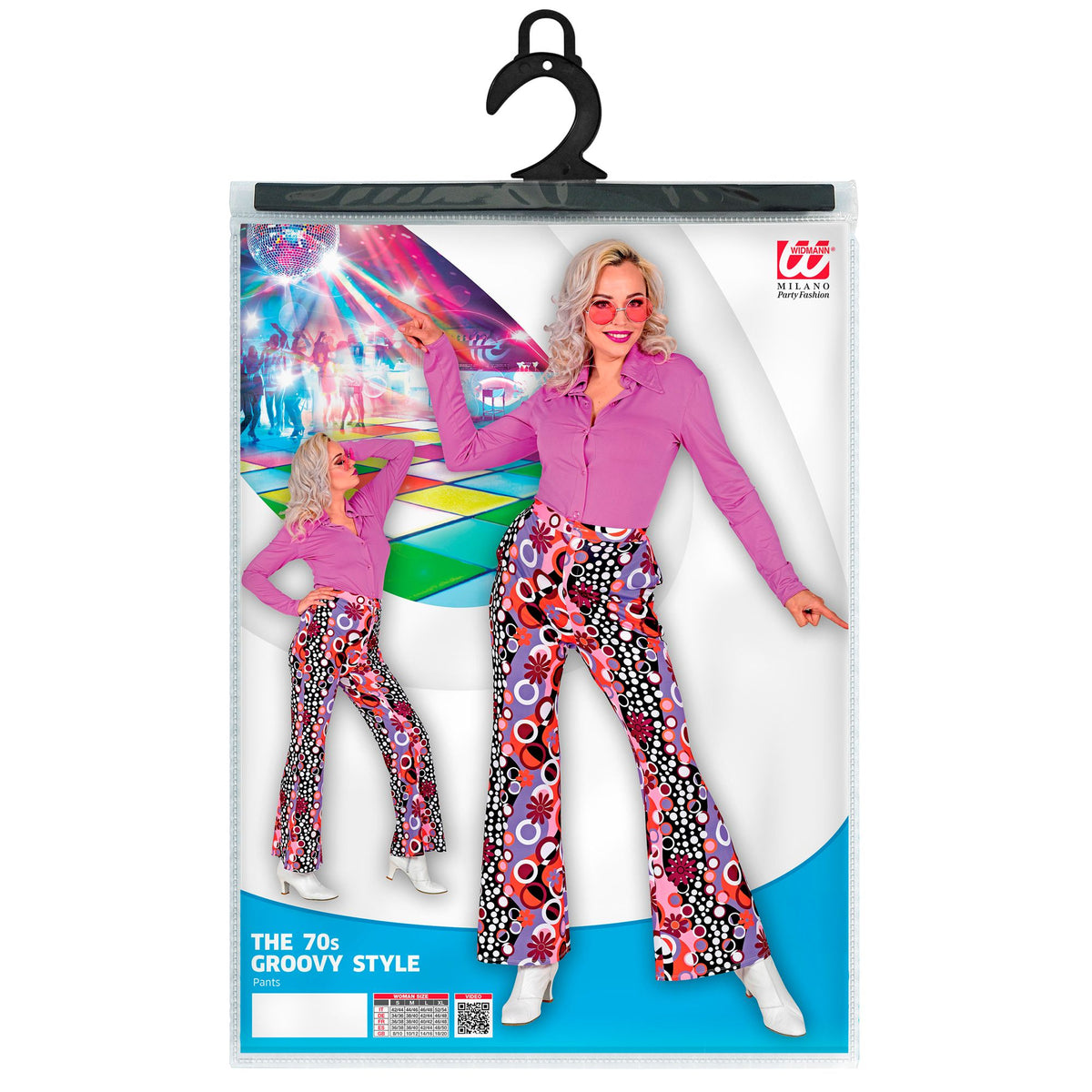 Widmann pinke 70er-Jahre-Hose mit kleinen Blasen – Verpackung