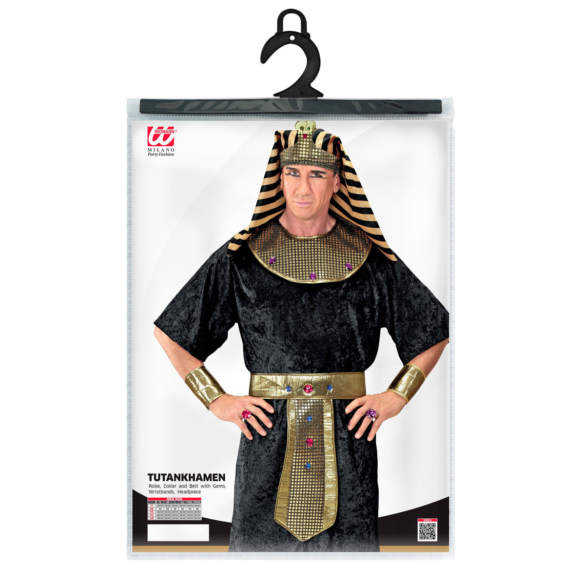 "TUTANCHAMUN" (Tunika, Kragen & Gürtel mit Edelsteinen besetzt, Armbänder, Kopfbedeckung)