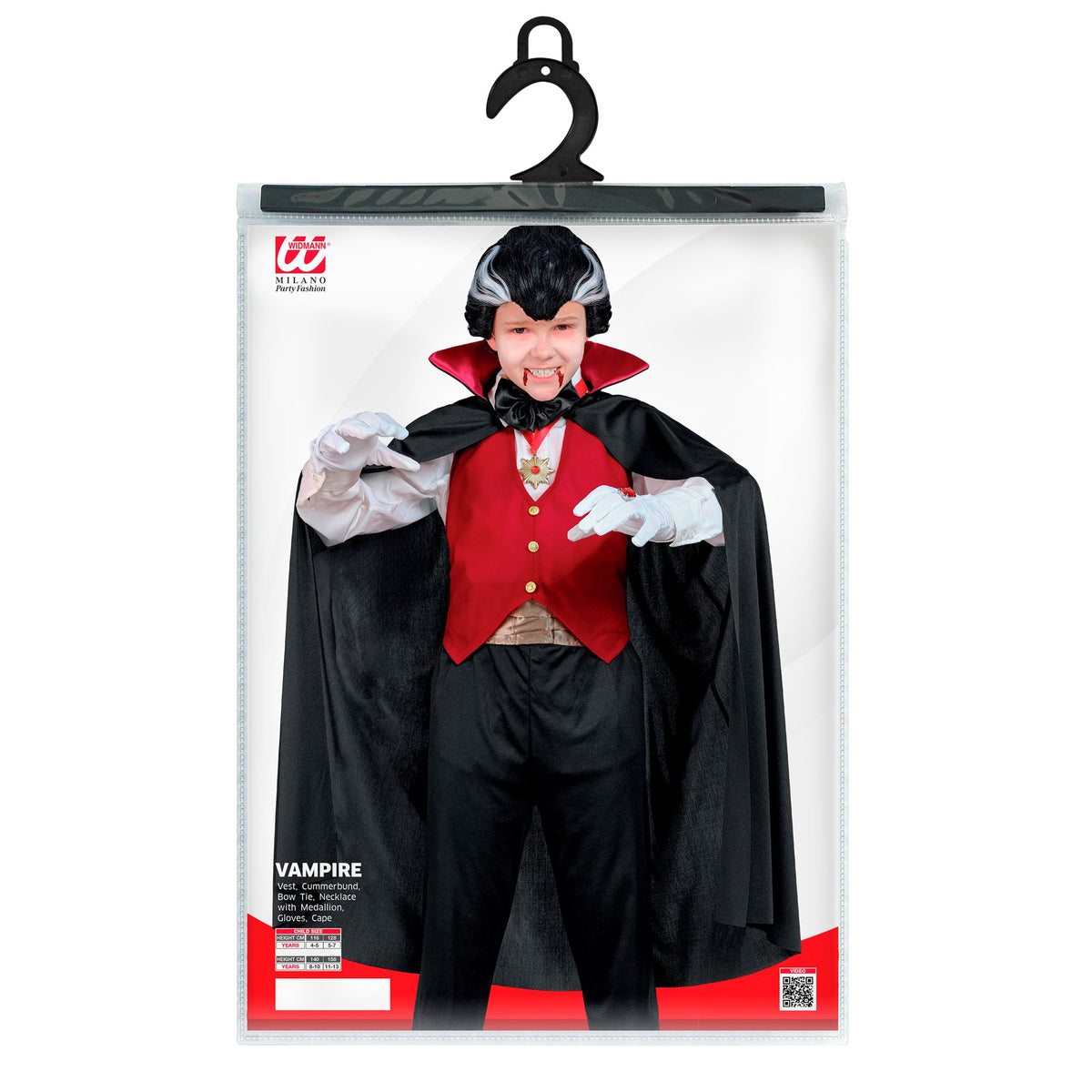 "VAMPIR" (Weste, Kummerbund, Fliege, Kette mit Medaillon, Handschuhe, Umhang)