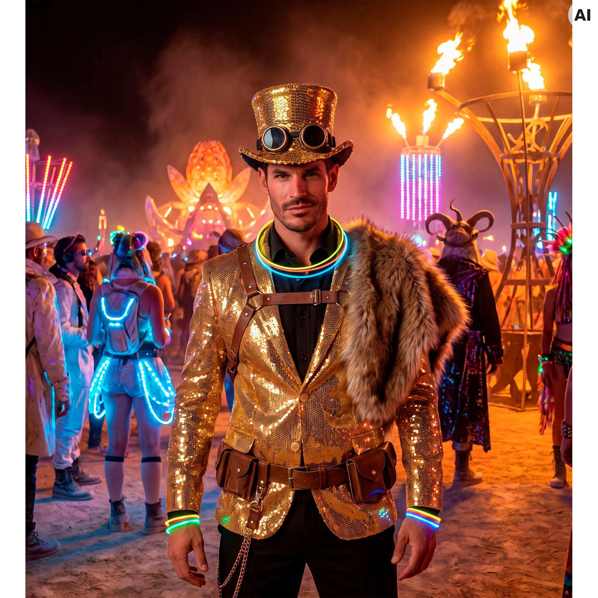"PARTY FASHION JACKETT" (Pailletten Jackett gold)