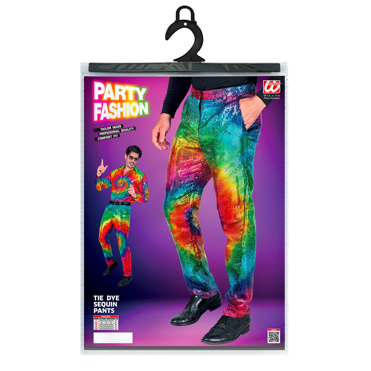 "PARTY FASHION HOSE" (Paillettenhose in Tie-Dye Muster)