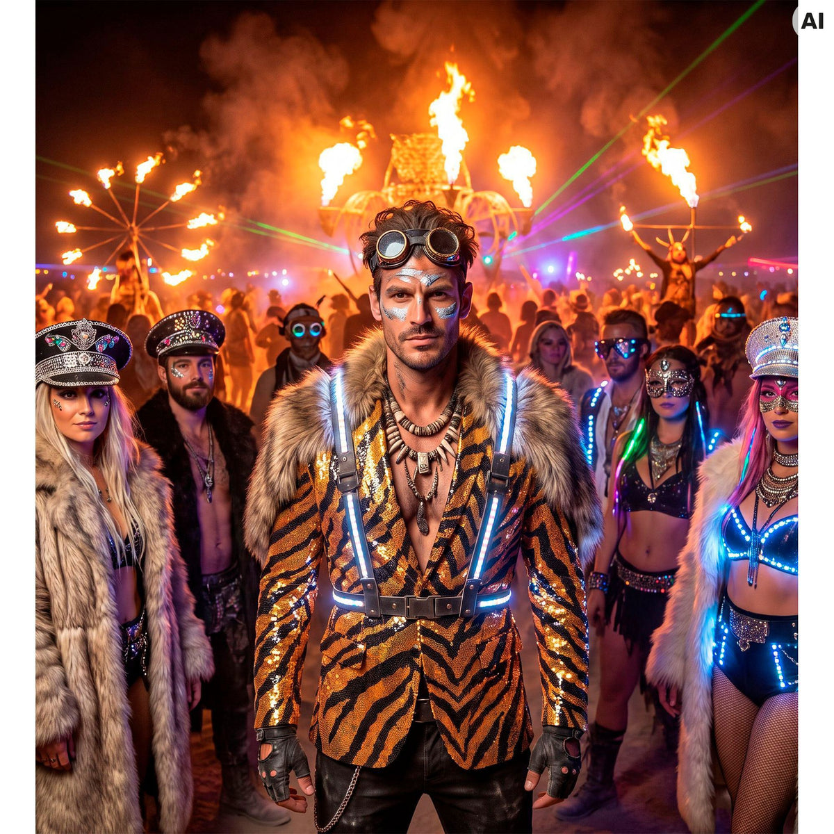 Widmann "PARTY FASHION JACKETT" (Pailletten Jackett in Tigermuster) – Verpackung