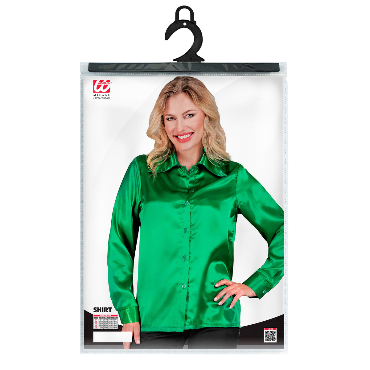 "GRÜNE 70s DISCO BLUSE" aus Satin
