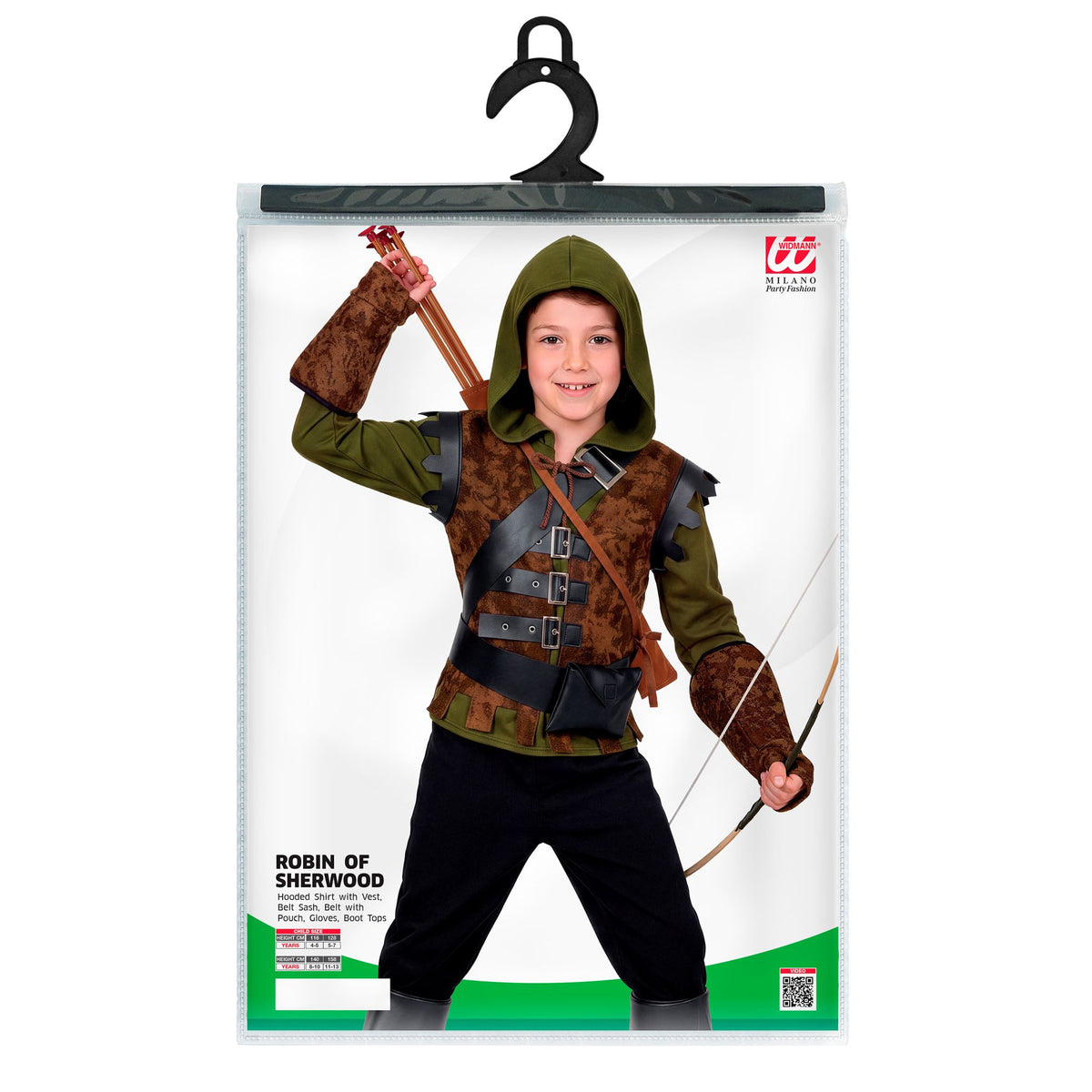 "ROBIN OF SHERWOOD" (Oberteil mit Kapuze und Weste, Schärpe mit Schnalle, Gütel mit Tasche, Handschuhe, Stiefelüberzieher)