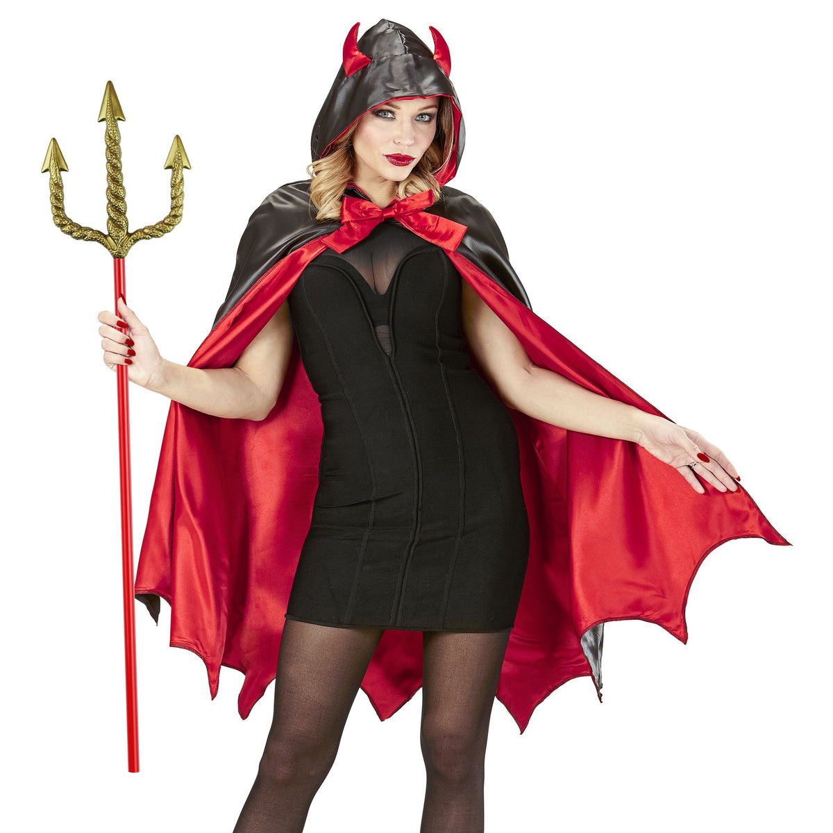 "GOLDENER DREIZACK - STIEL ROT" 120 CM