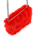 Rote Langhaarplüsch-Handtasche von Widmann für Fasnacht und Mottopartys – Produktansicht