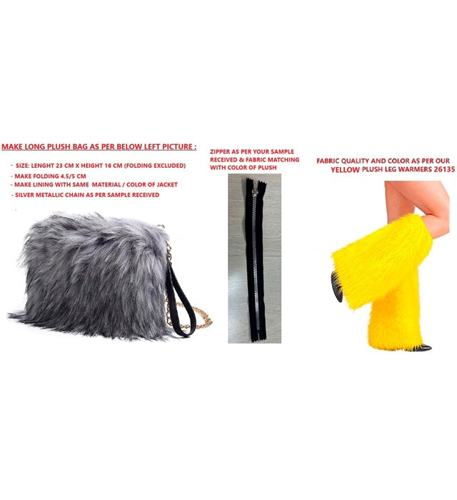 "HANDTASCHE LANGHAARPLÜSCH GELB"