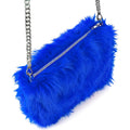 Blaue Widmann Handtasche aus Langhaarplüsch für Fasnacht – Produktansicht