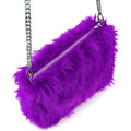Lila Handtasche aus langhaarigem Plüsch von Widmann für Fasnacht und Mottopartys – Produktansicht