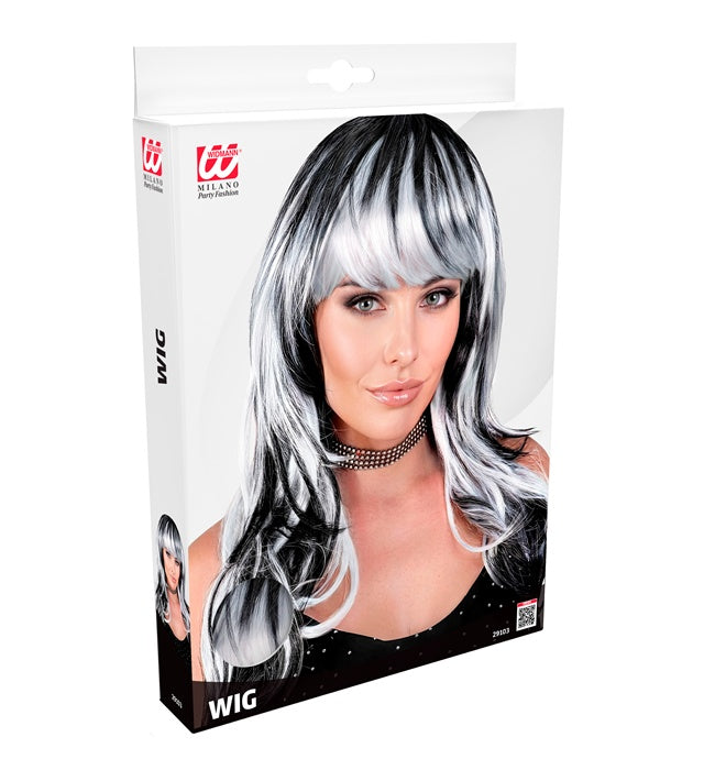 "SCHWARZ/WEIßE VAMPIRIN PERÜCKE" in Box