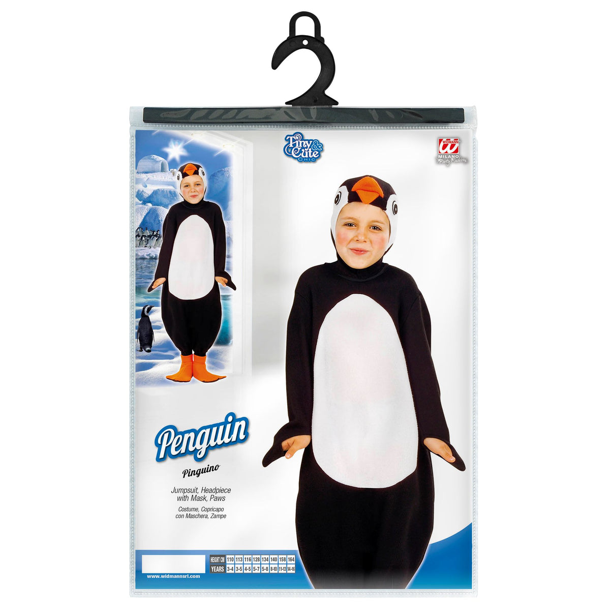 "PINGUIN" (Kostüm, Kopfbedeckung, Pfoten)