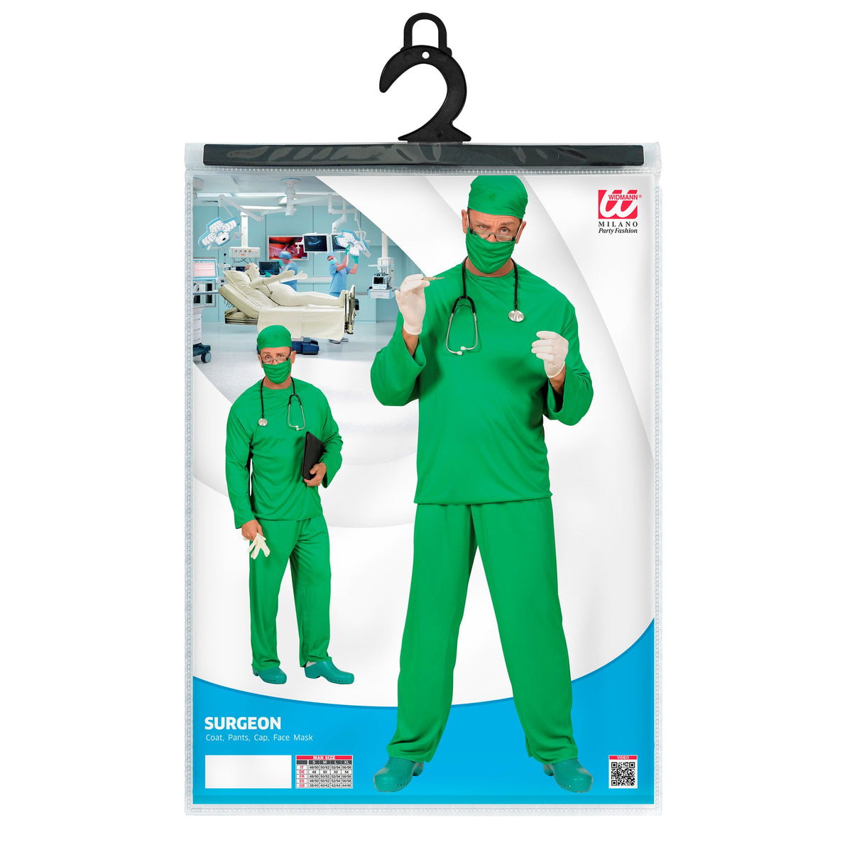 "CHIRURG" (Oberteil, Hose, Kopfbedeckung, Mundschutz)