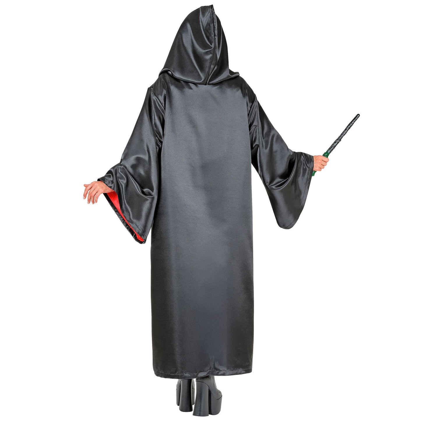Widmann Zauberlehrling-Robe mit Kapuze, schwarzes Kostüm für Fasnacht und Mottopartys – Ansicht 7