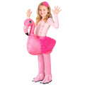 Widmann Flamingo Huckepack-Kostüm für Kinder mit verstellbaren Gurten und Kopfschmuck – Produktansicht