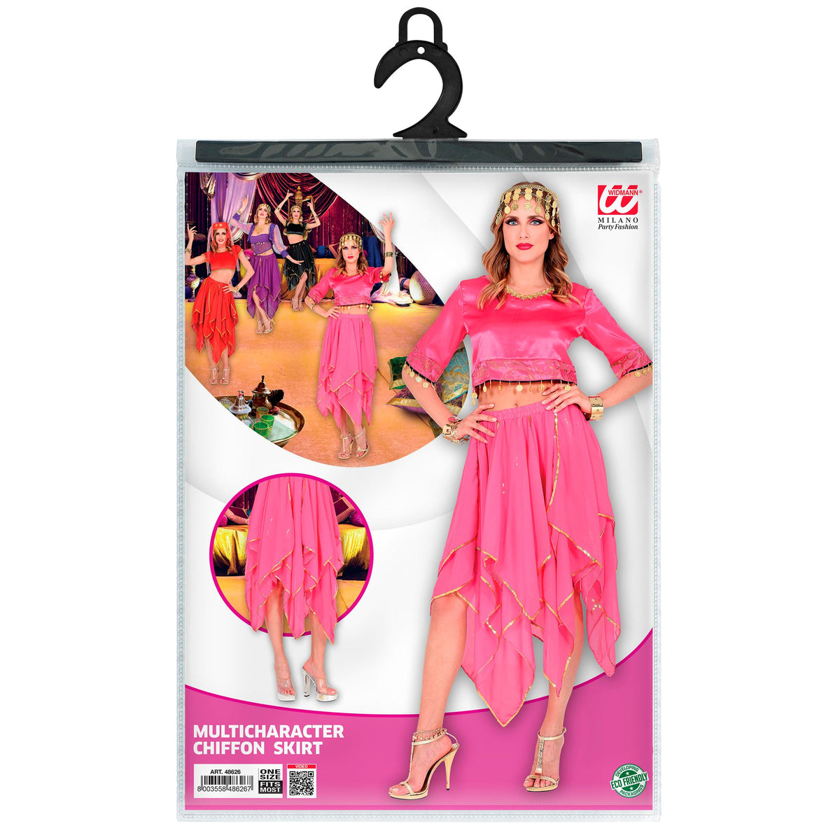 Widmann Chiffon Rock – Pink Gold Onesize Damen Tuturock – Verpackung