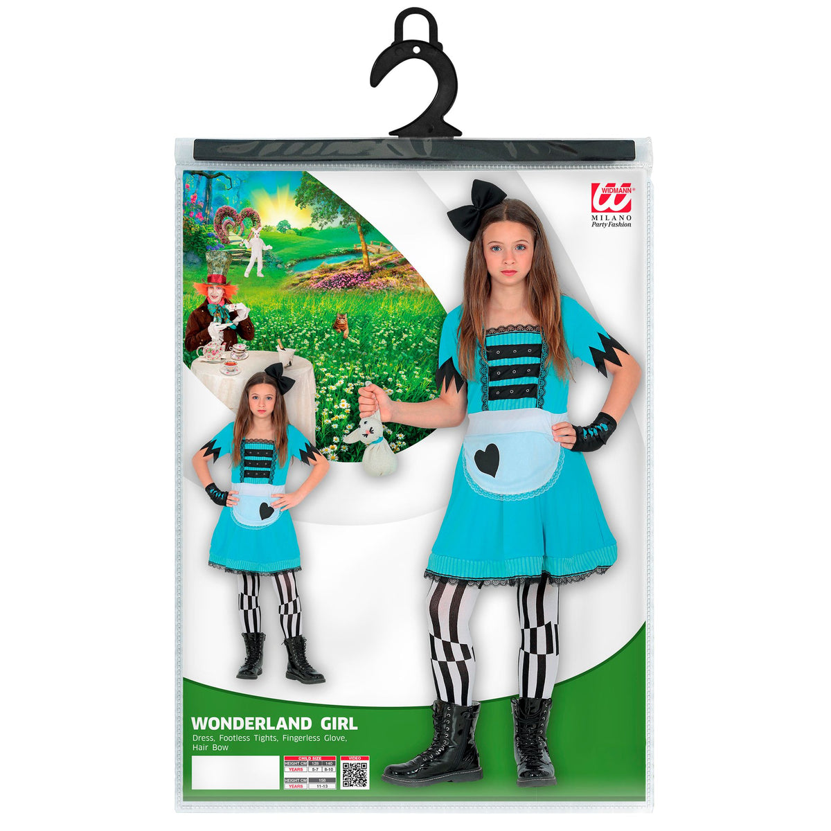 "MÄDCHEN AUS DEM WUNDERLAND" (Kleid, Leggings, fingerlose Handschuhe, Haarschleife)