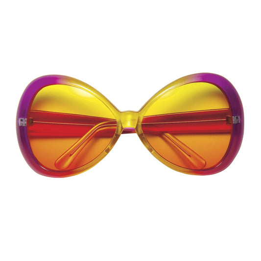 SUGAR BABE Brille mit pink-gelbem Rahmen – stylisches Accessoire für Fasnacht & Mottoparty