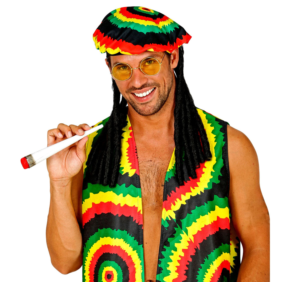 "RASTAMANN" (Mütze mit Dreadlocks, Brille, Joint)