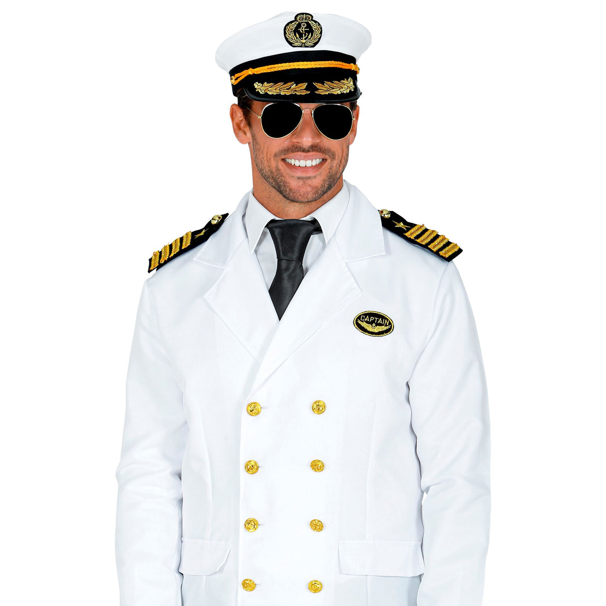 Widmann Navy Captain Verkleidungsset mit Mütze Epauletten und Brille – Verpackung
