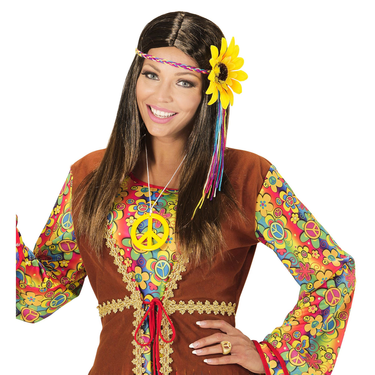 Widmann goldener Ring Peace & Love aus Zink – Verpackung