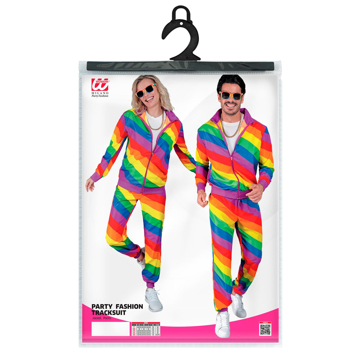 "REGENBOGEN PARTY FASHION TRAININGSANZUG" (Oberteil, Hose)