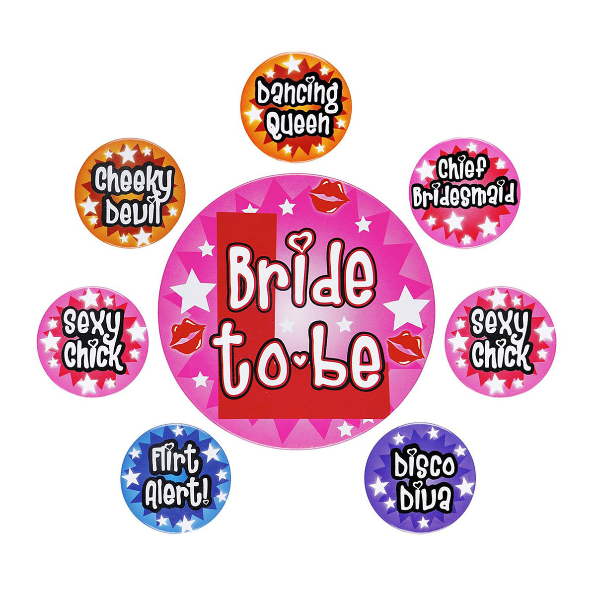 "Set von 8 BROSCHE JUNGGESELLENABSCHIED"